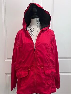 Three Hearts Red Hooded Utility Jacket, size XL